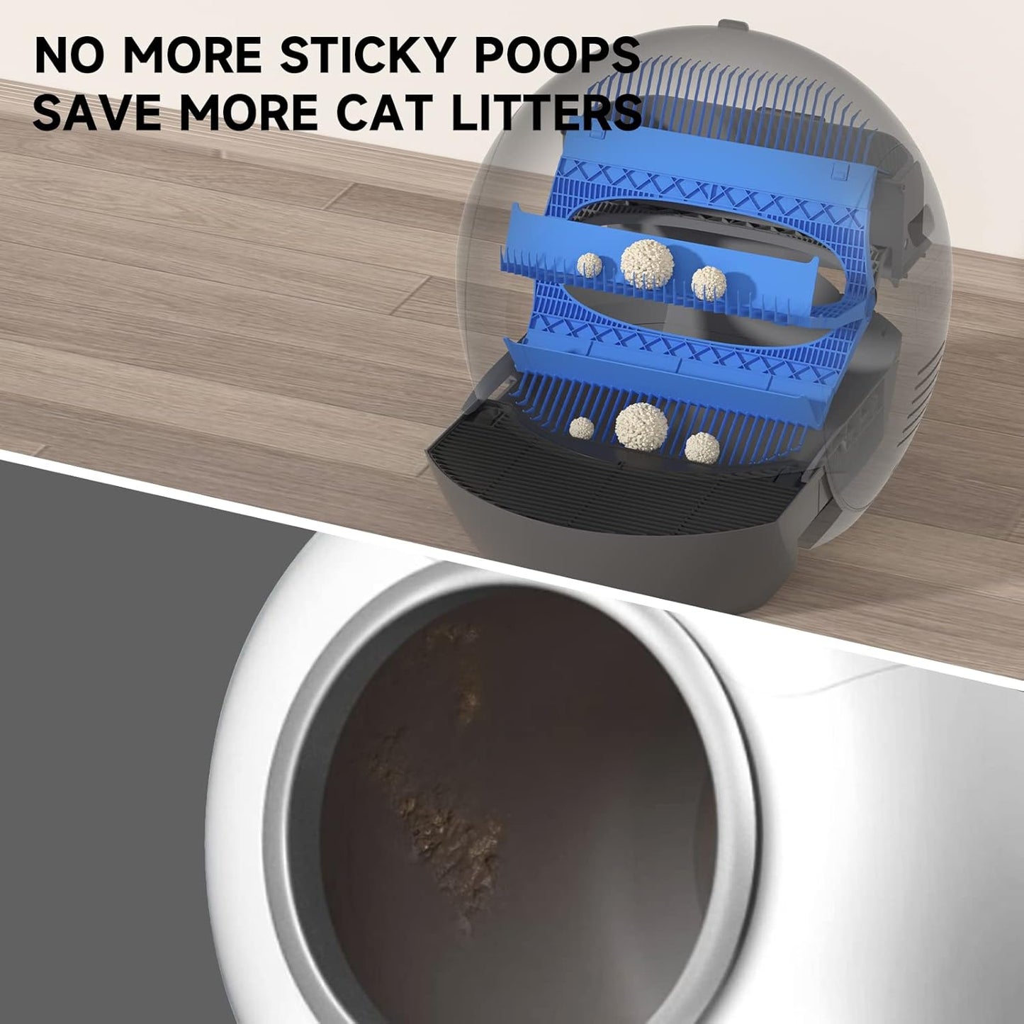 Hillpig Self-Cleaning Cat Litter Box: Extra Large Automatic Litter Box - Black