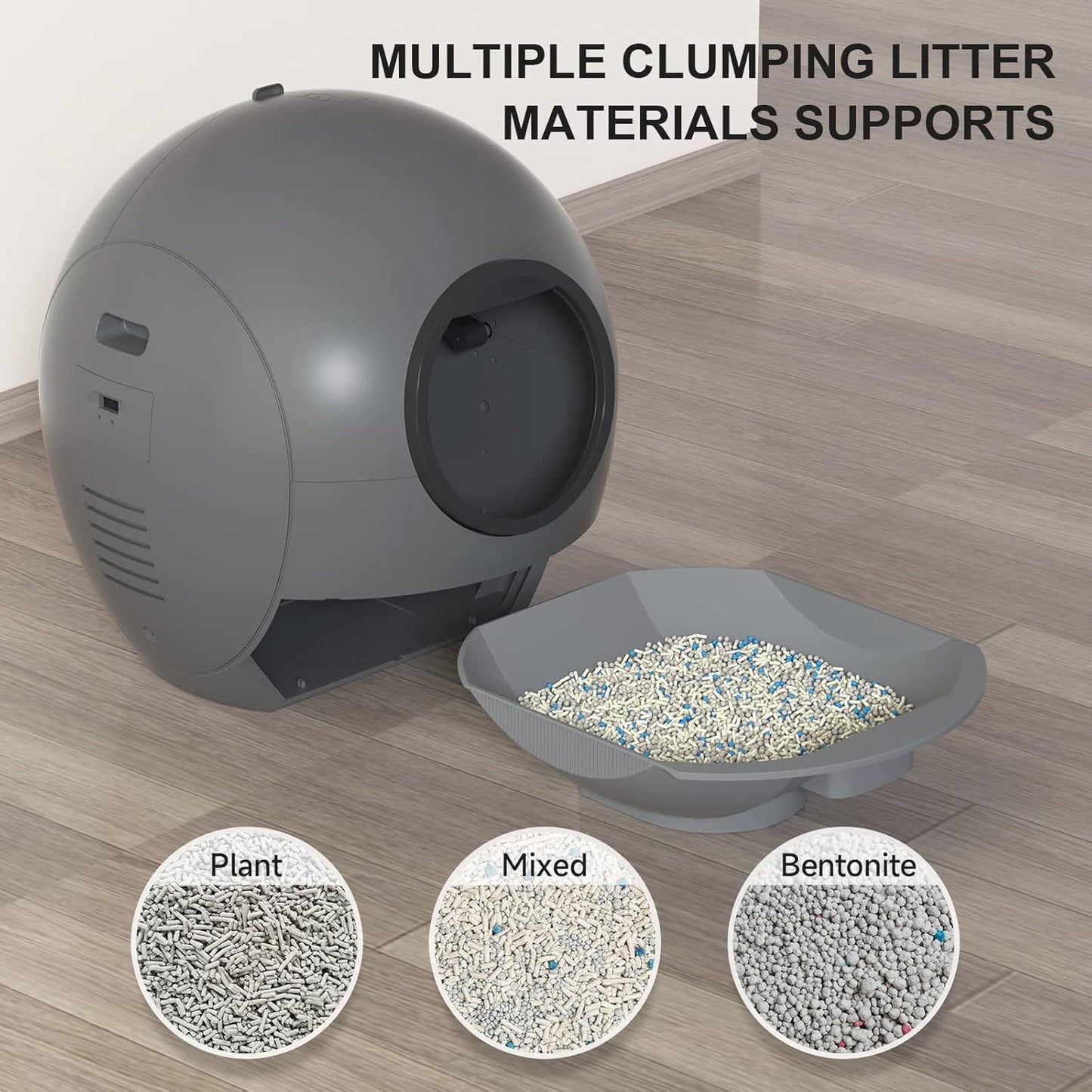 Hillpig Self-Cleaning Cat Litter Box: Extra Large Automatic Litter Box - Black