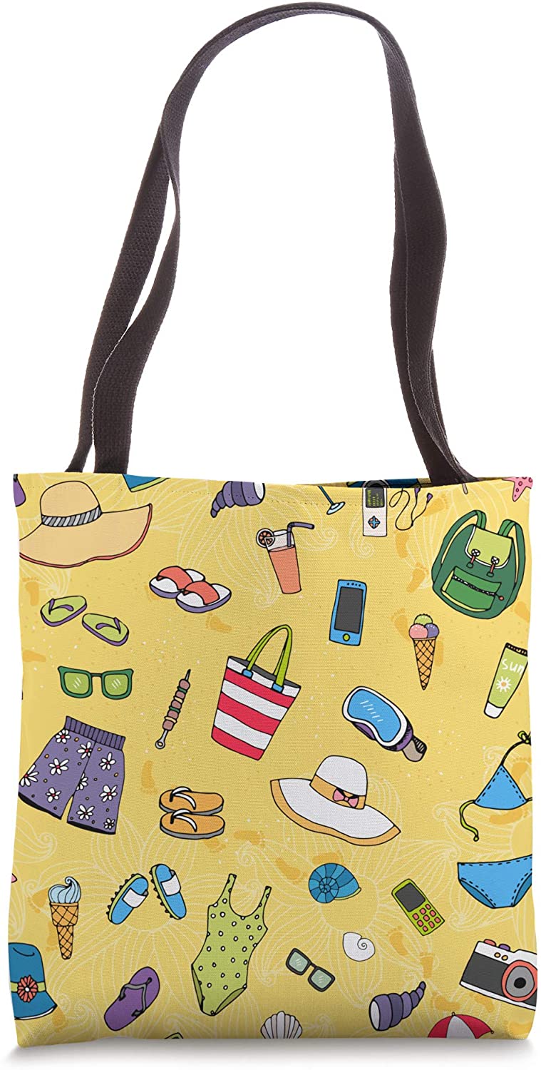 Summer "Cute Beach Items" Graphic Tote