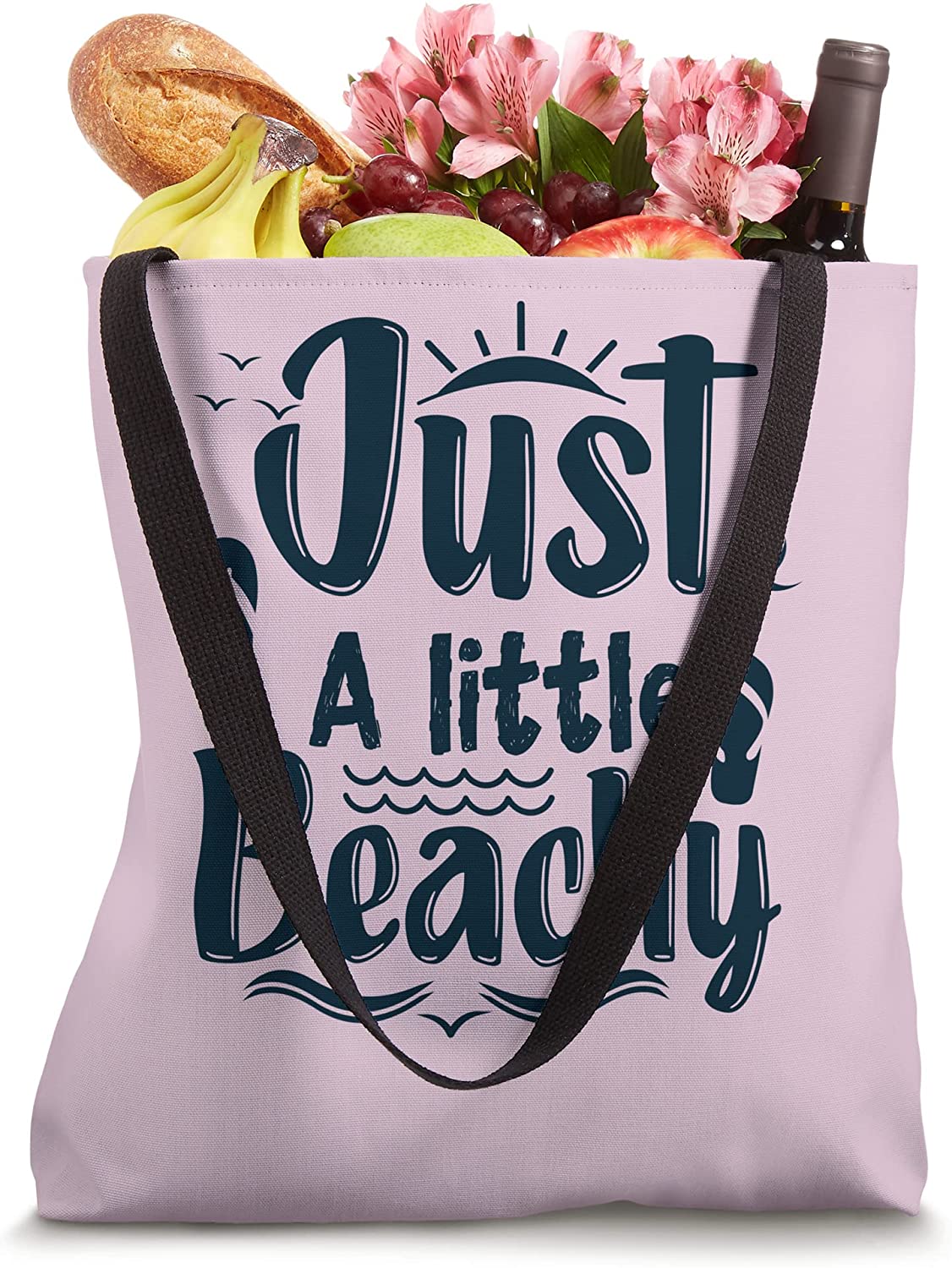 Summer "Just A Little Beachy" Graphic Tote