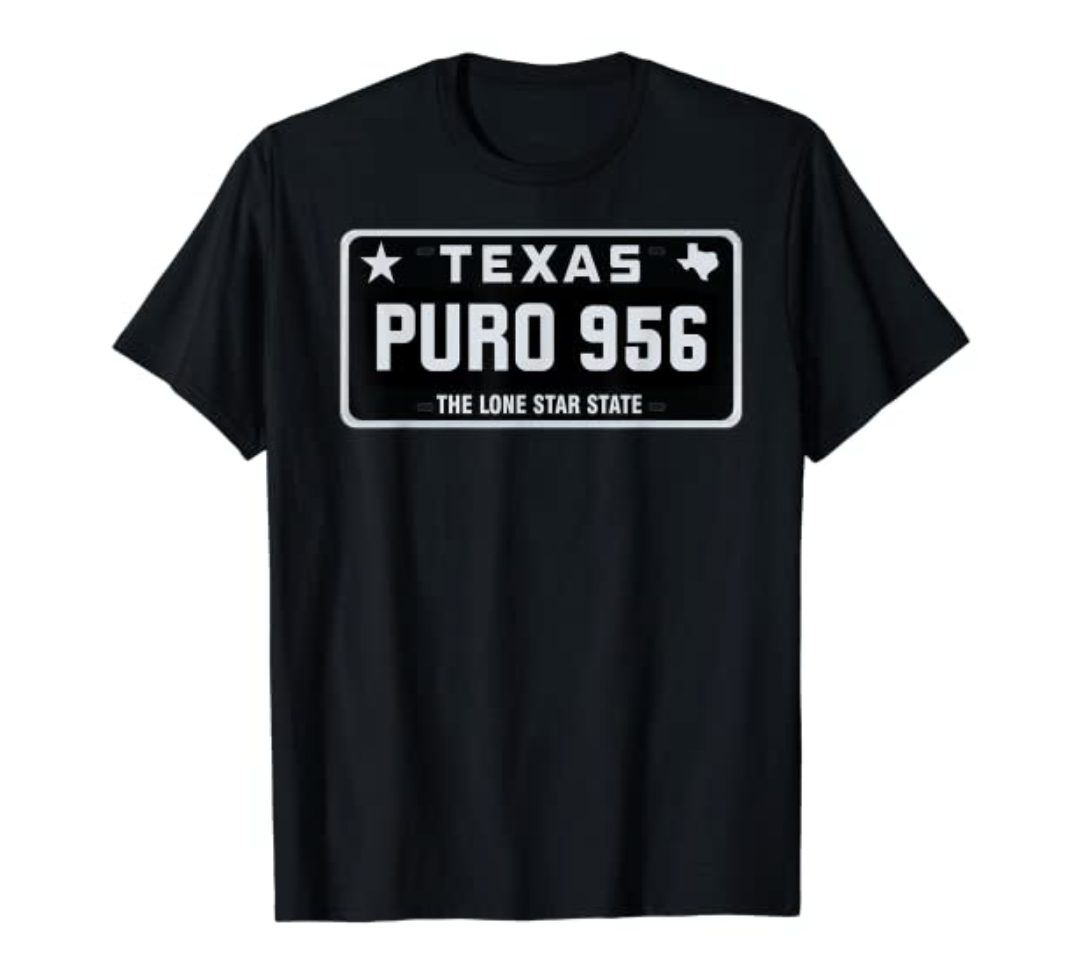 "Puro 956" Texas License Plate Graphic Shirt