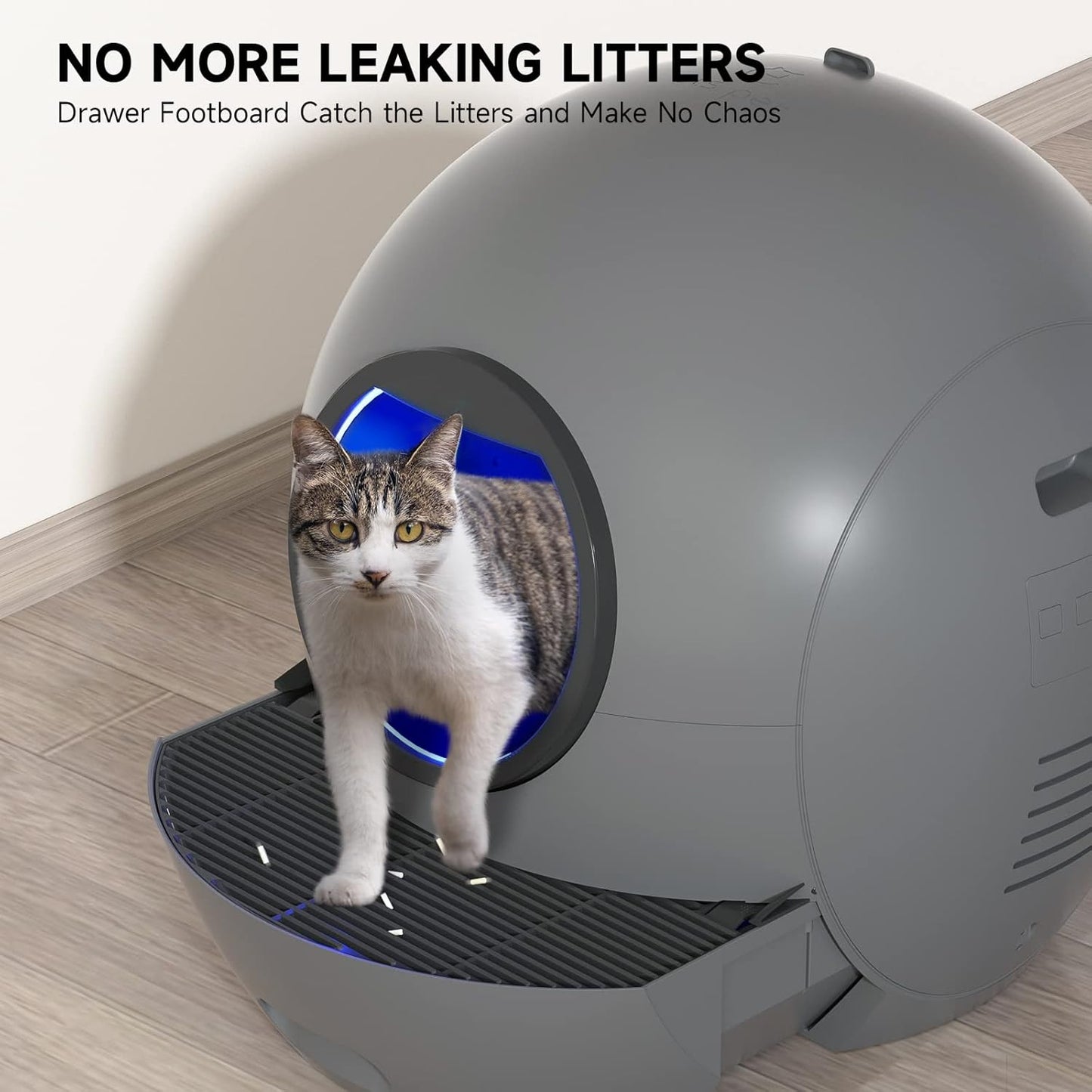 Hillpig Self-Cleaning Cat Litter Box: Extra Large Automatic Litter Box - Black